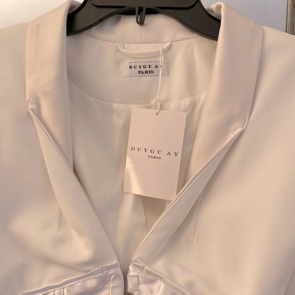 Duygu Ay Paris, US 6, satin corset blazer blanc, beautiful couture garment, NWT! - Picture 4 of 11